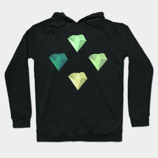 Green Gems Pixel Art Hoodie